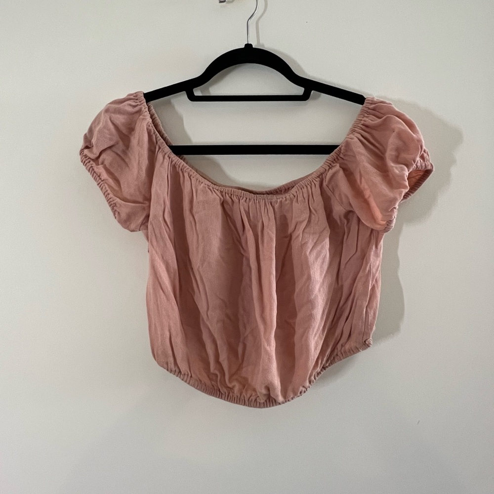 off the shoulder cropped flowy top